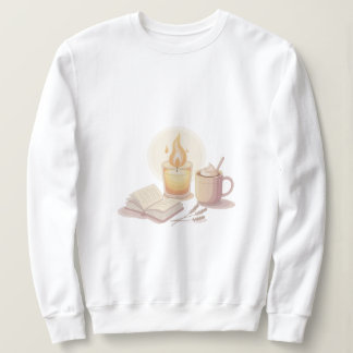 Cozy Candle and Hot Chocolate Illustration Trui