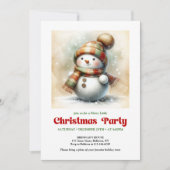 Cozy cartoon snowman invitation digital holiday (Devant)