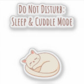 Cozy Cat in Sleep Mode Sticker (Voorkant)