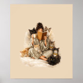 Cozy Cat Lady Reading & Coffee Poster (Devant)
