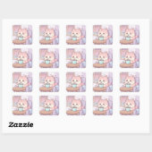 Cozy Cat Sticker – Cute Kawaii Pastel (Feuille)
