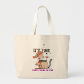 Cozy Cat Vibes – Everything is Fine Tote (Voorkant)