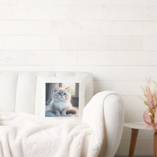 “Cozy Catnap – Cute Kitty Throw Pillow” Kussen