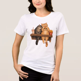 Cozy Cats Burger Tijd Tri-Blend Shirt