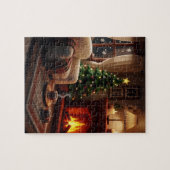 Cozy Christmas atmosphere, in a knitted style Legpuzzel (Horizontaal)