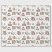 Cozy Christmas Book Lover Wrapping Paper Cadeaupapier (Vlak)