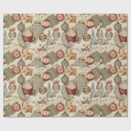 Cozy Christmas Cabin Wrapping Paper Cadeaupapier