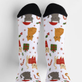 Cozy Christmas Cats Pattern Socks Sokken (Top)