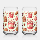 Cozy Christmas Cocoa and Gingerbread Pattern Blikvorm Glas (Voorkant)