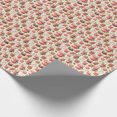 Cozy Christmas Cocoa and Gingerbread Pattern Cadeaupapier (Hoek)