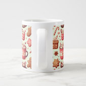 Cozy Christmas Cocoa and Gingerbread Pattern Extra Grote Beker (Achterkant)