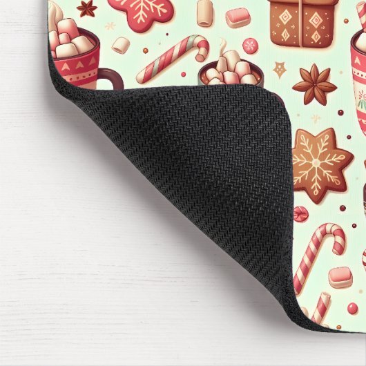 Cozy Christmas Cocoa and Gingerbread Pattern Muismat (Hoek)