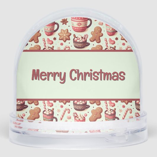 Cozy Christmas Cocoa and Gingerbread Pattern Sneeuwbol (Achterkant)