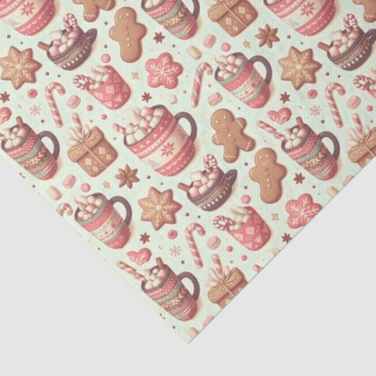 Cozy Christmas Cocoa and Gingerbread Pattern Tissuepapier (Detail)