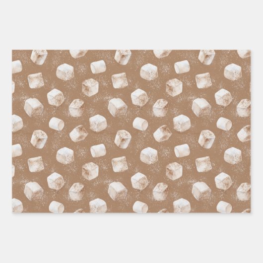 Cozy Christmas Cocoa Plaid Marshmallow Gingerbread Inpakpapier Vel (Voorkant 2)