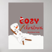 Cozy Christmas Cute Snowman Poster (Voorkant)