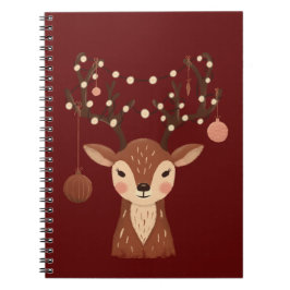 Cozy Christmas Deer with Ornaments and LPhone Case Notitieboek