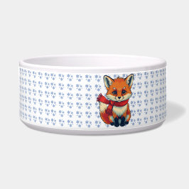 Cozy Christmas Fox Ceramic Pet Bowl Voerbakje