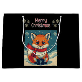 Cozy Christmas Fox Gift Bag Groot Cadeauzakje