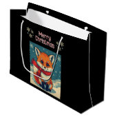 Cozy Christmas Fox Gift Bag Groot Cadeauzakje (Voorkant Gekanteld)