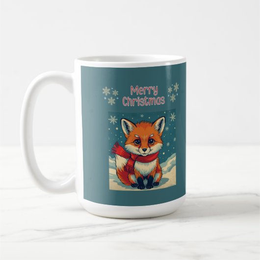 Cozy Christmas Fox Mug (Gauche)