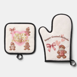 Cozy Christmas Gingerbread Coquette Sweet Ovenwant & Pannenlap Set