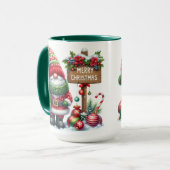 Cozy Christmas Gnome Art – Festive Holiday Mok (Voorkant links)