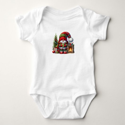 Cozy Christmas Gnome Art – Festive Holiday Romper (Voorkant)