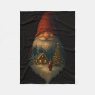 Cozy Christmas Gnome Cabin Fleece Blanket – Vintag Deken