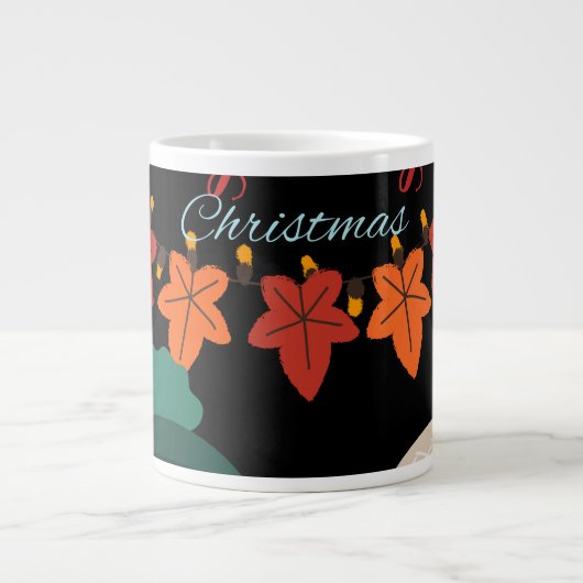 Cozy Christmas Mug | Hot Cocoa & Holiday Cheer Cup Extra Grote Beker (Voorkant)