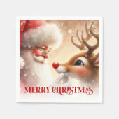 Cozy Christmas Napkins Cute Santa Claus Rudolph Servet (Voorkant)