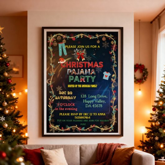 Cozy Christmas Pajama Bash | Festive Family Kaart