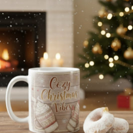 Cozy Christmas Vibes Mug | Rustic Winter Cabin Coc Koffiemok