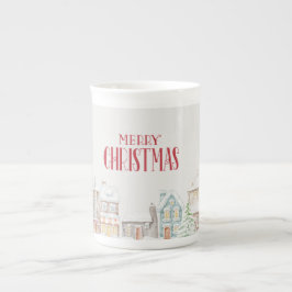 Cozy Christmas Winter Homes Porselein Kop