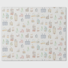 Cozy Christmas Winter Homes Wrapping Paper Cadeaupapier
