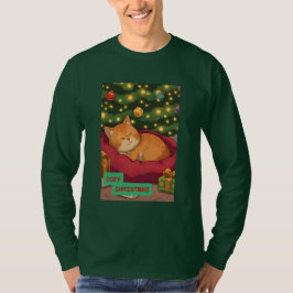 Cozy Christmas with an Orange Cat T-shirt