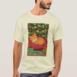 Cozy Christmas with an Orange Cat T-shirt