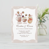 Cozy Cocoa and Cookies Kerstfeest Kaart (Staand voorkant)