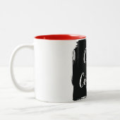 Cozy Coffee Aesthetic Script Two-Tone Ceramic Mug (Gauche)