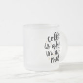 Cozy Coffee Quote Frosted Glass Mug (Devant droit)