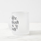Cozy Coffee Quote Frosted Glass Mug (Devant gauche)