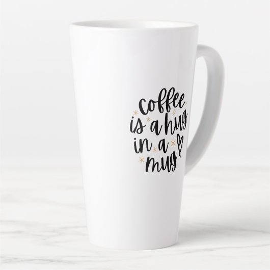 Cozy Coffee Quote Latte Mug (Angle droit)