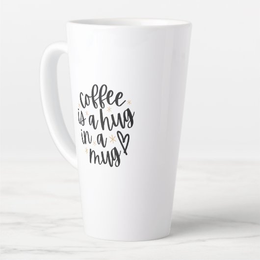 Cozy Coffee Quote Latte Mug (Angle gauche)