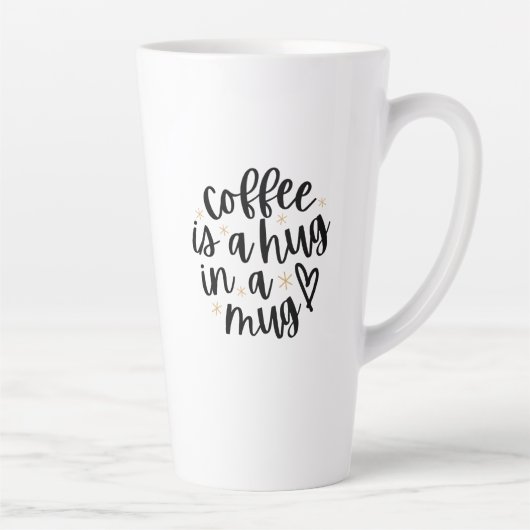 Cozy Coffee Quote Latte Mug (Droite)