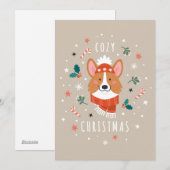 Cozy Corgi - Kerstwarmte Feestdagenkaart (Voorkant / Achterkant)