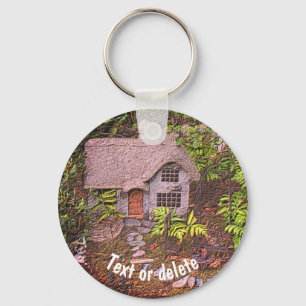 Cozy Cottage Garden Natuur Gepersonaliseerd Sleutelhanger