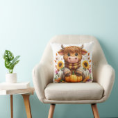 Cozy Cow with Pumpkin & Sunflowers Kussen (Stoel)