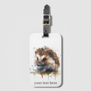Cozy Critter: Egel in de Waterverf Bagagelabel