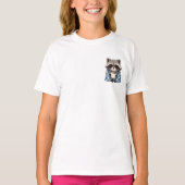 Cozy Cute Raccoon Wrapped in Polka Dot Blanket T-shirt (Voorkant)