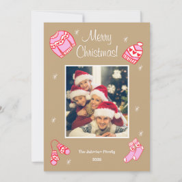 Cozy Cute Sweater Weather Doodle Holiday Card Feestdagenkaart